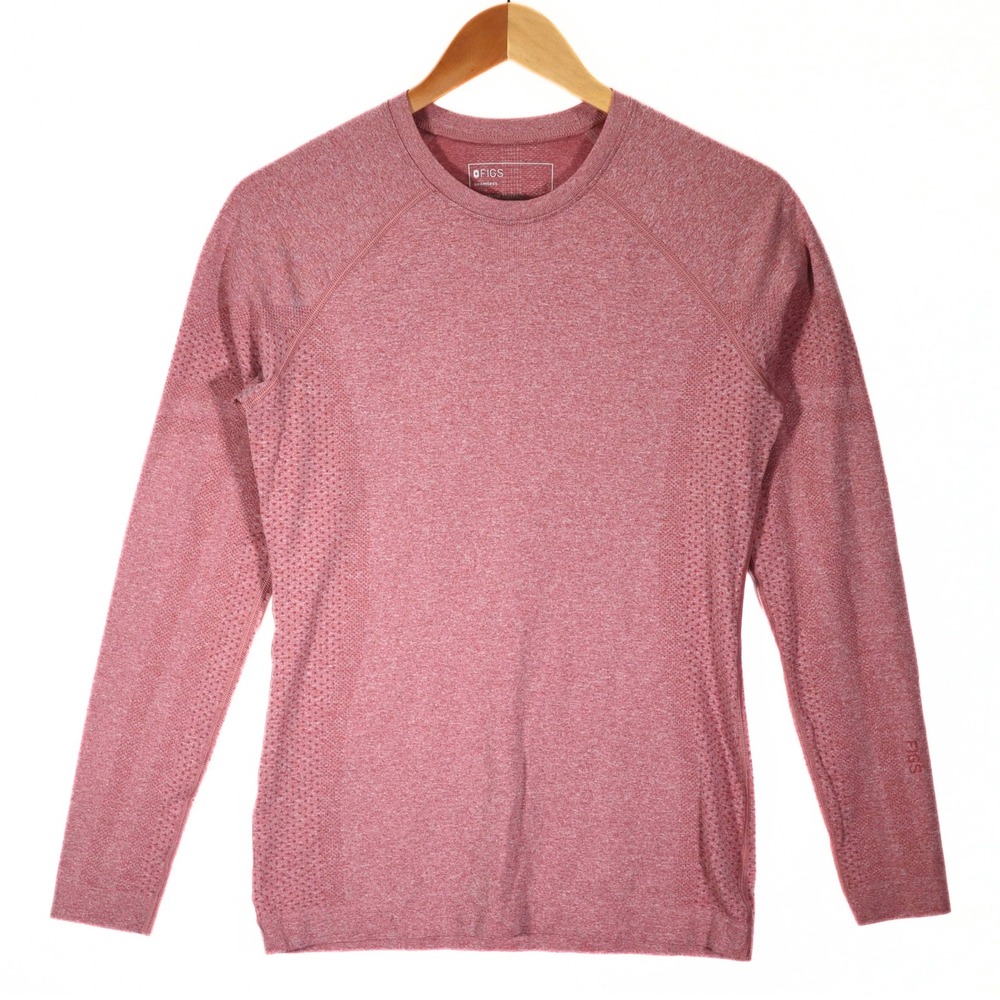 FIGS Seamless Underscrub Women M Dusty Rose Heather Long Sleeve Top Medical